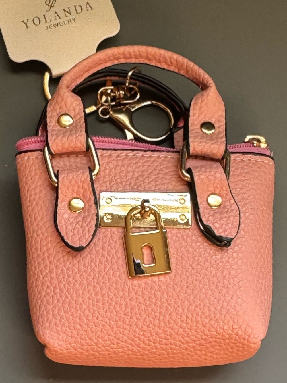 NWT Yolanda Mini Purse Keychain Coin Pouch Pink